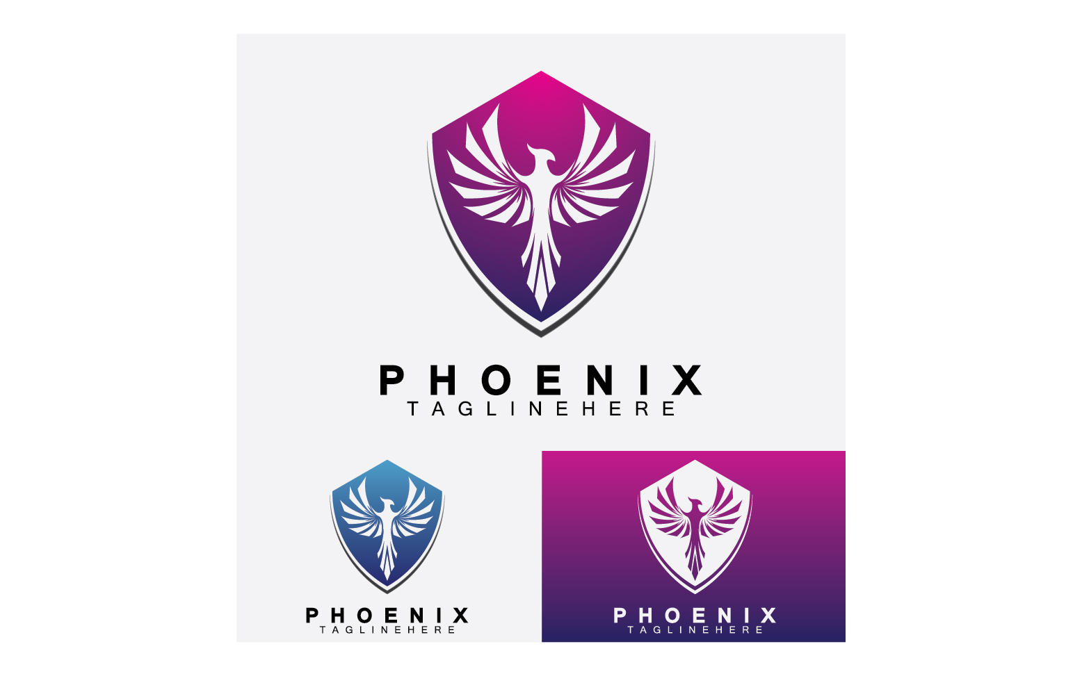 Phoenix bird logo vector v17