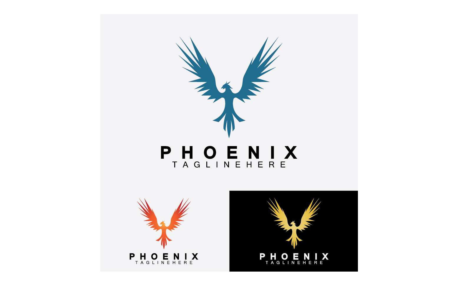 Phoenix bird logo vector v25