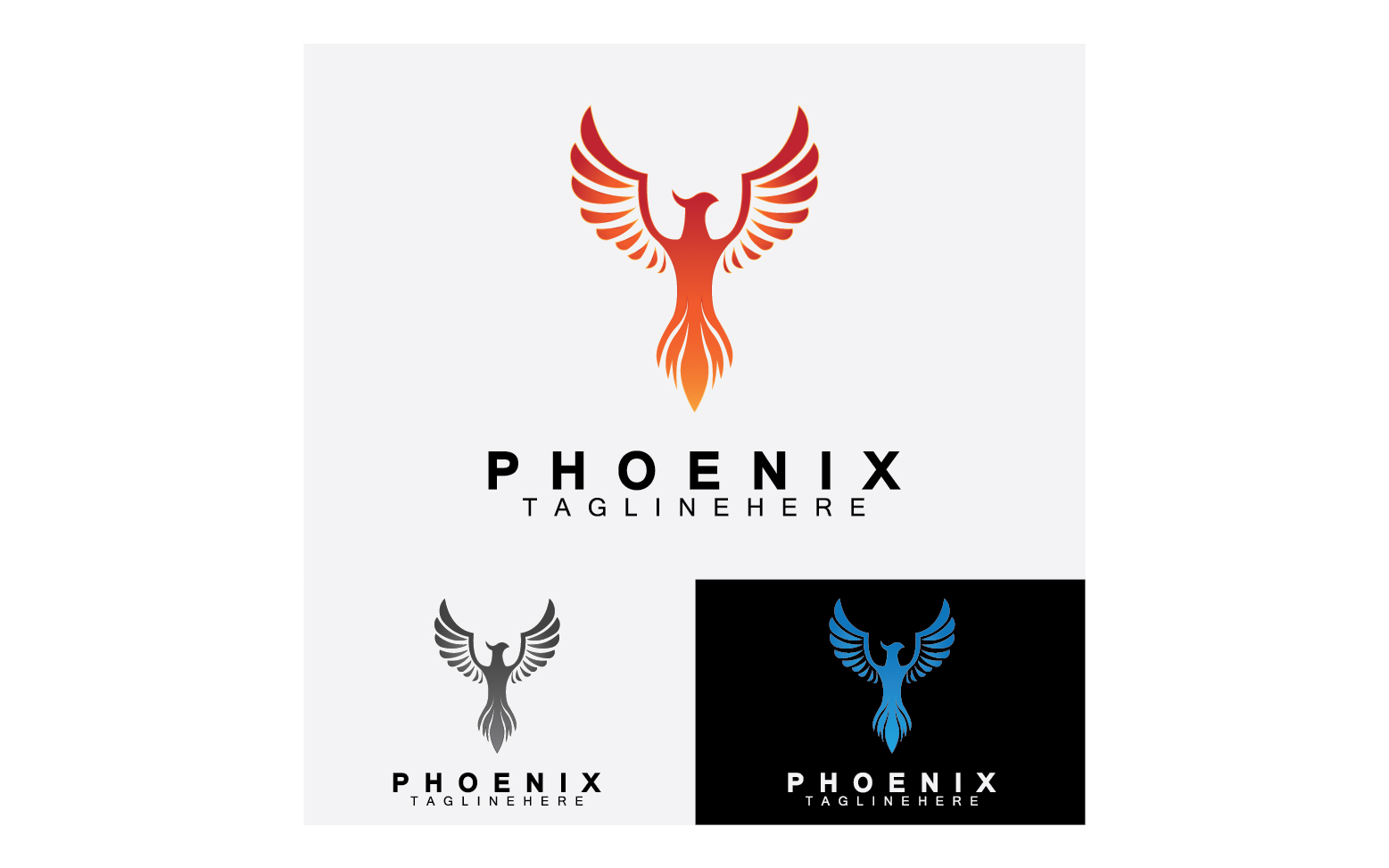 Phoenix bird logo vector v35