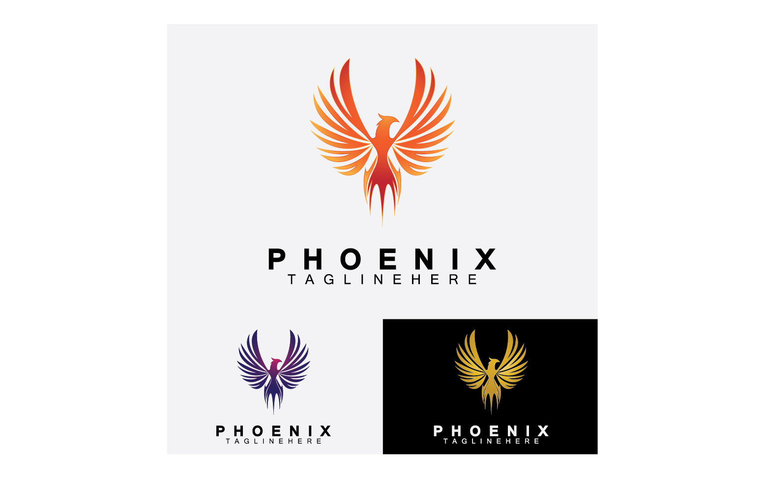 Phoenix bird logo vector v36