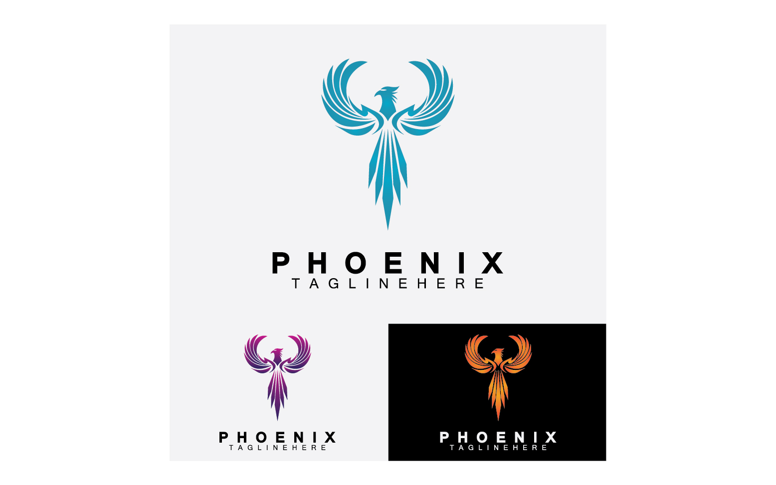 Phoenix bird logo vector v38
