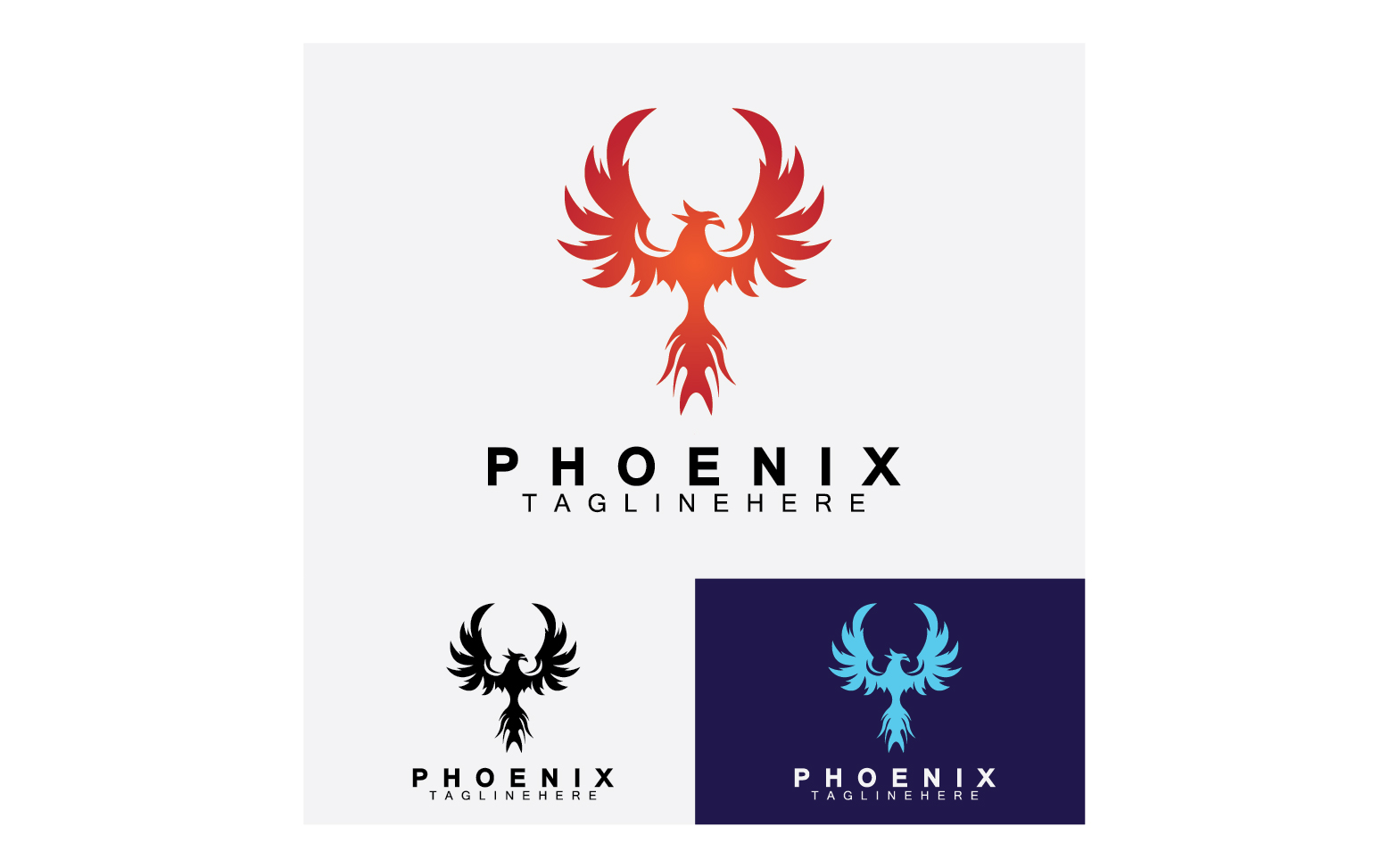Phoenix bird logo vector v42