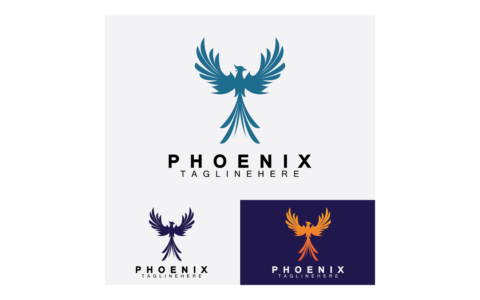 Phoenix bird logo vector v44
