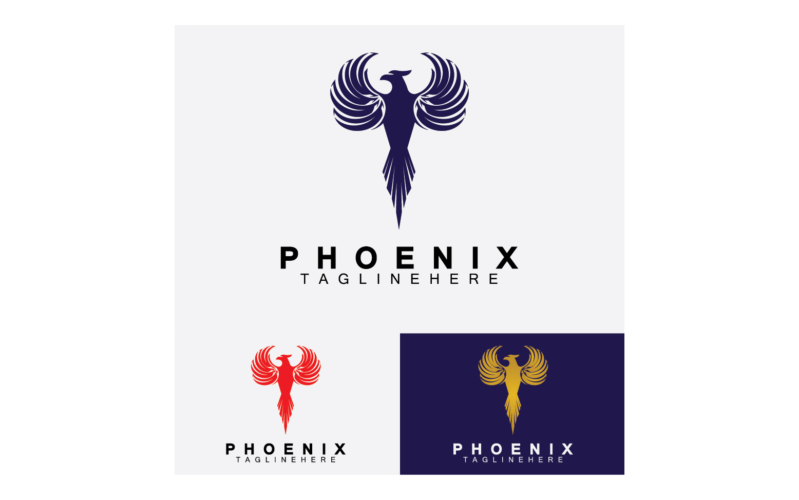 Phoenix bird logo vector v55
