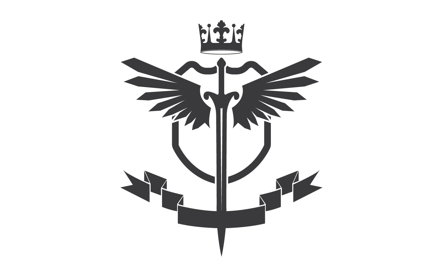 Wing sword and crown king lord logo icon v53