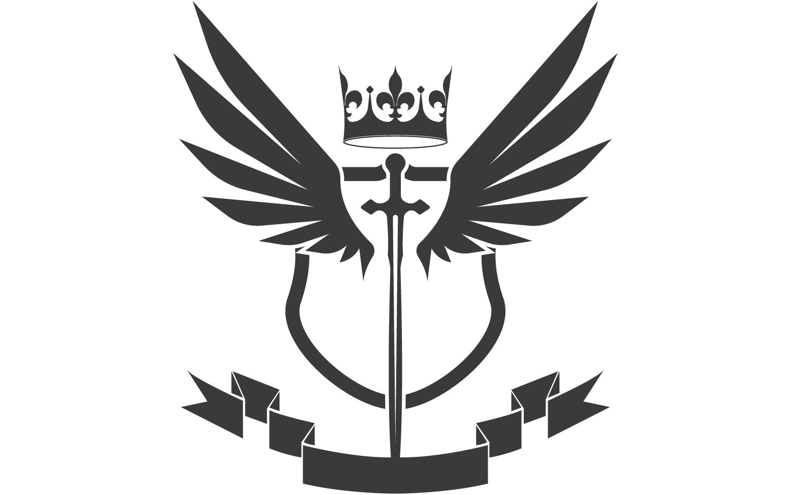 Wing sword and crown king lord logo icon v50