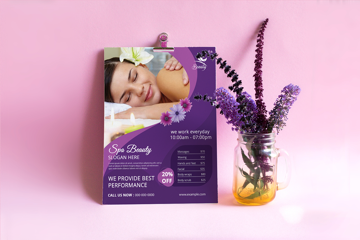 Printable Spa & Beauty Care Salon Flyer Template