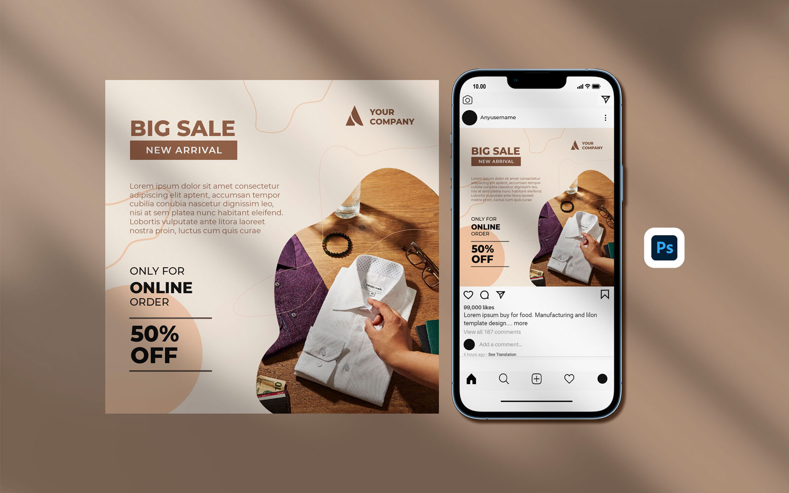 Instagram posts template - Summer sale social media post