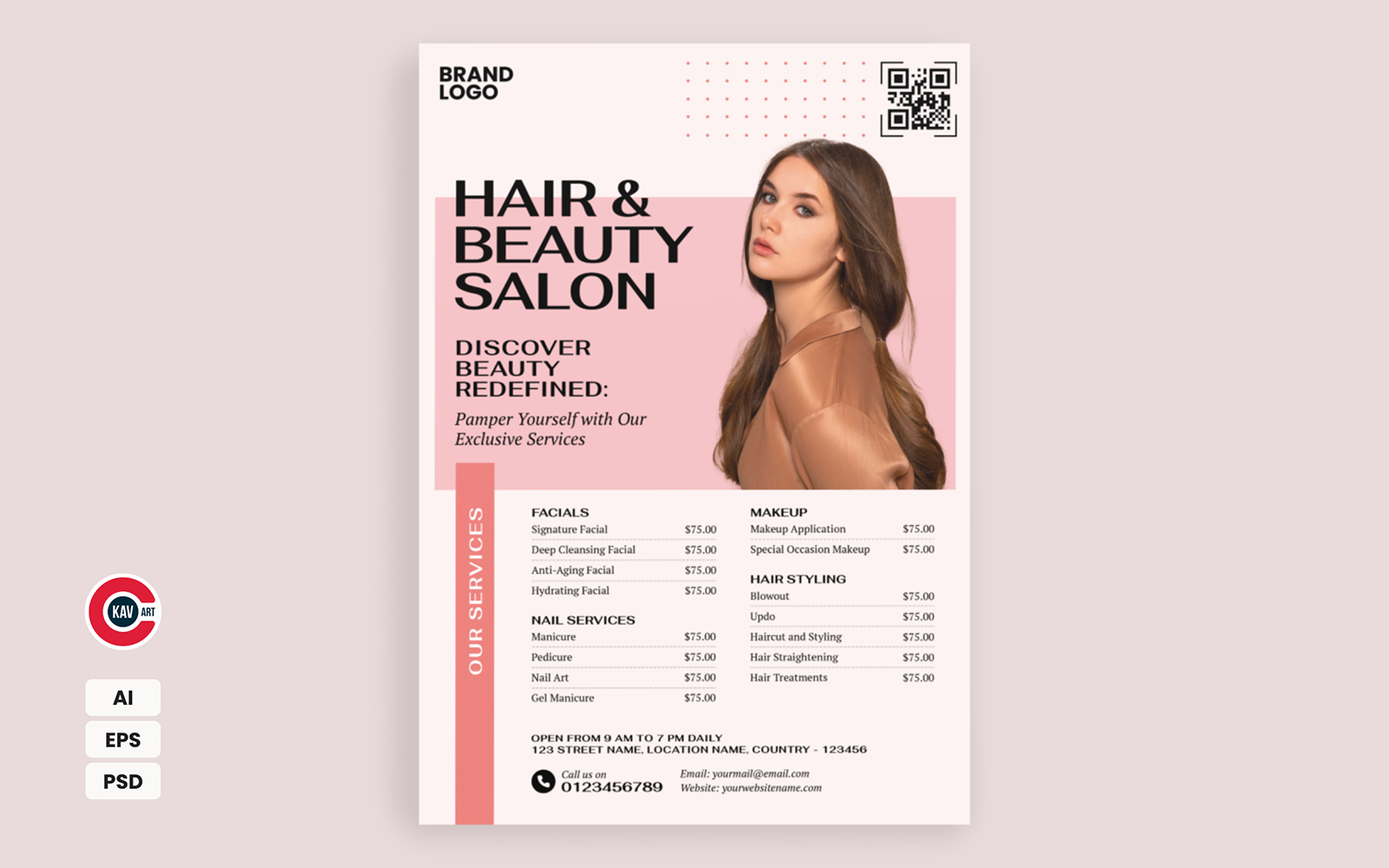 Beauty Treatment Flyer Design Template - 00001