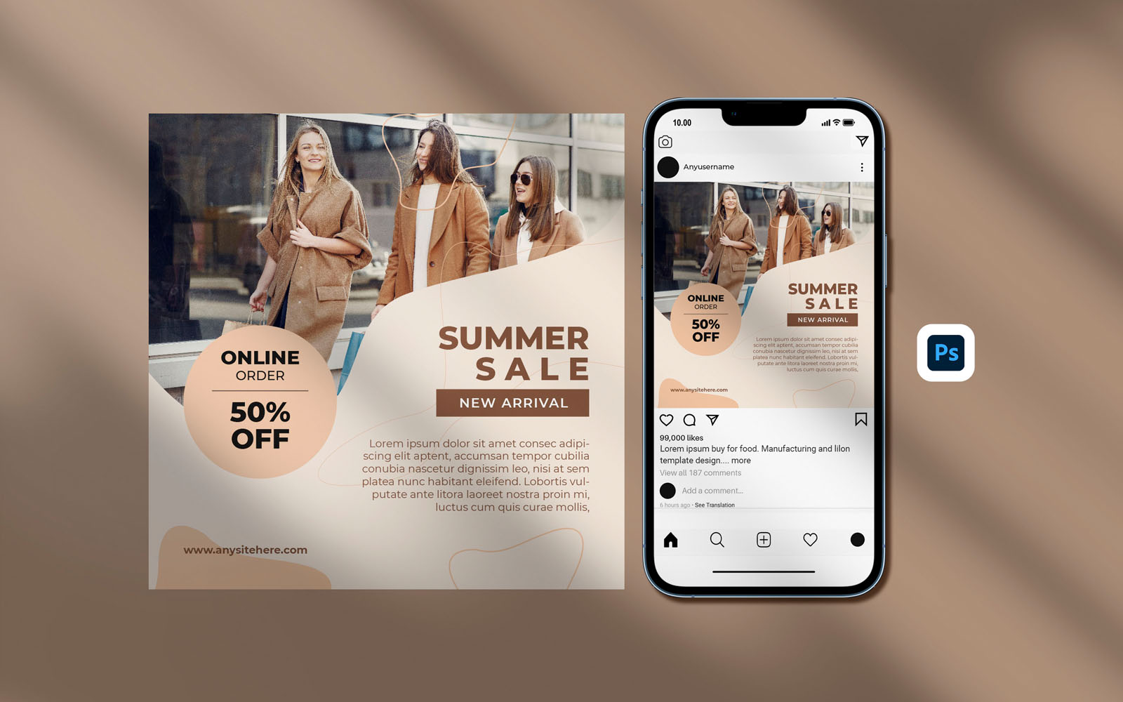 Instagram Posts Template - Summer sale social media posts