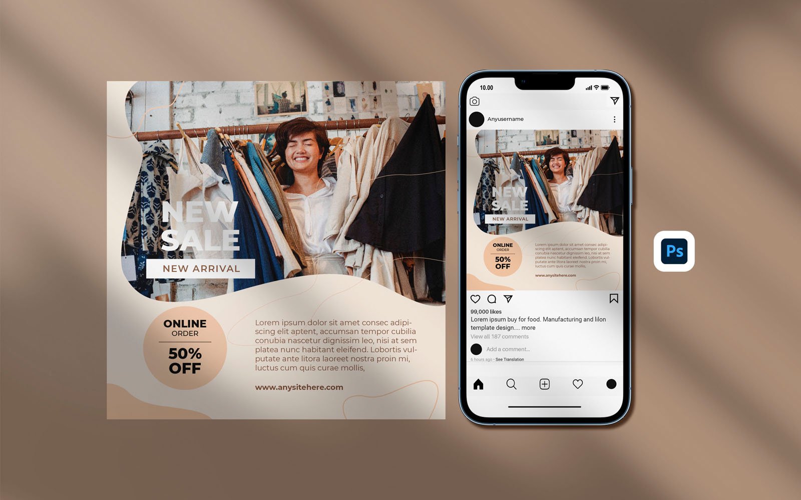 Instagram Posts Template Design - Summer sale social media posts