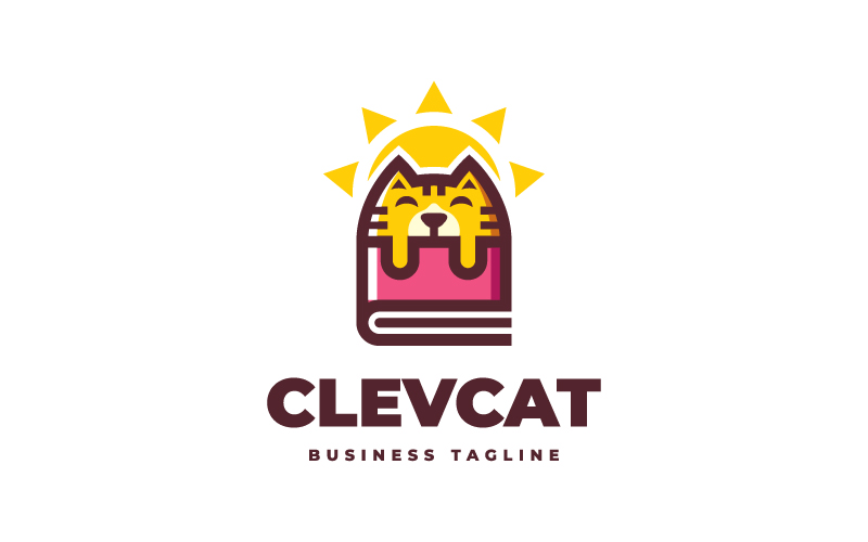 Genius & Clever Cat Logo Template