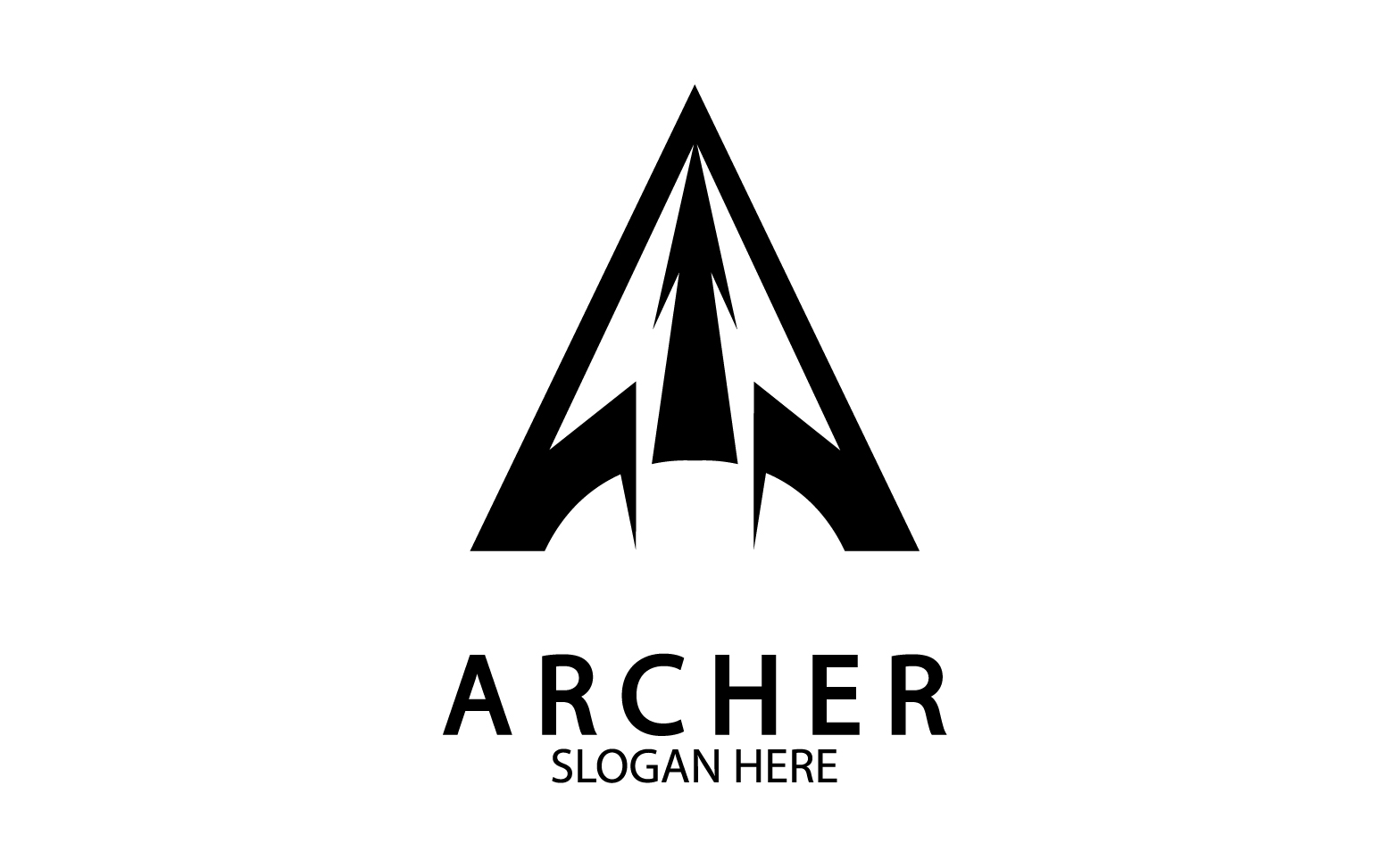 Archer spear iconn template logo v5