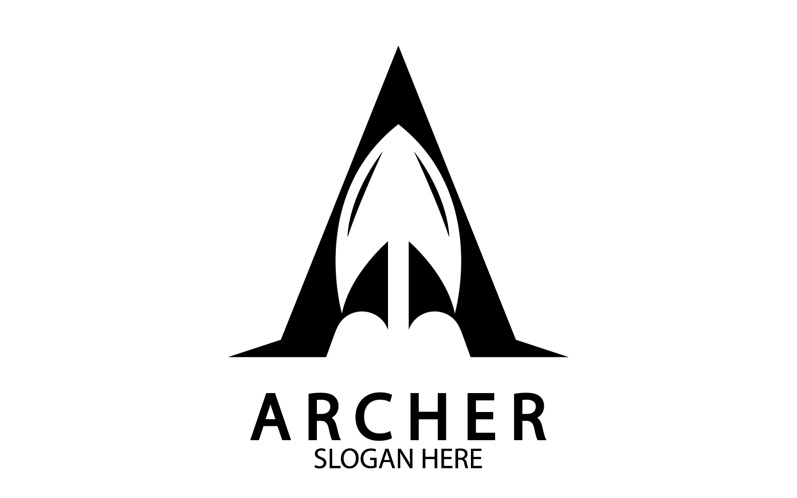 Archer spear iconn template logo v13