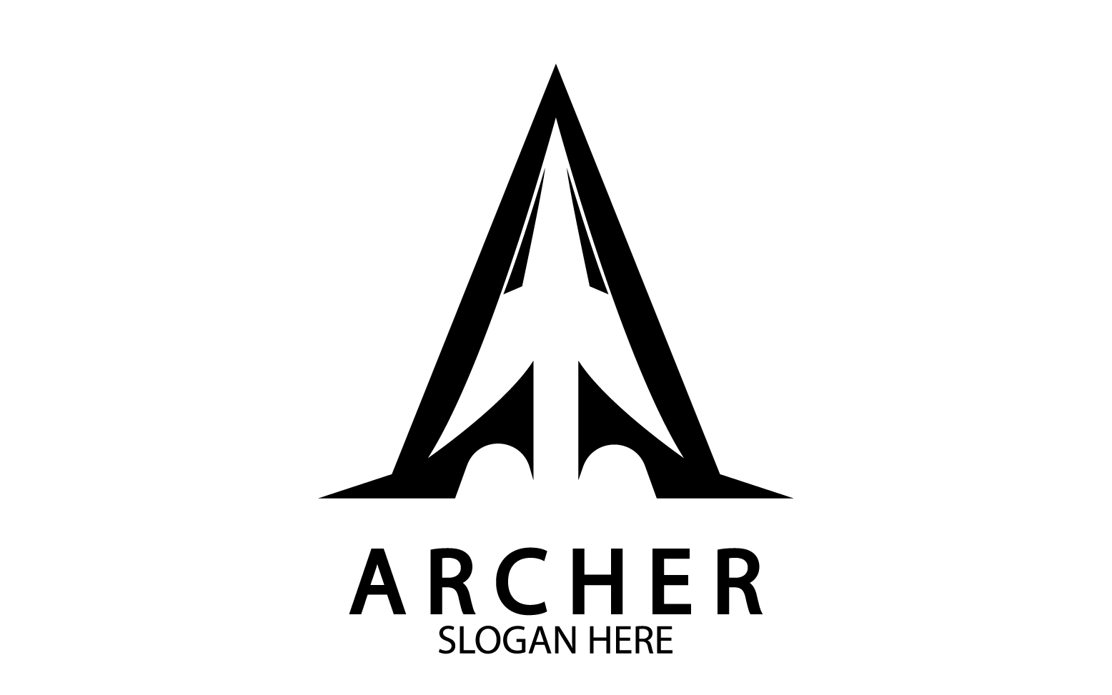 Archer spear iconn template logo v12