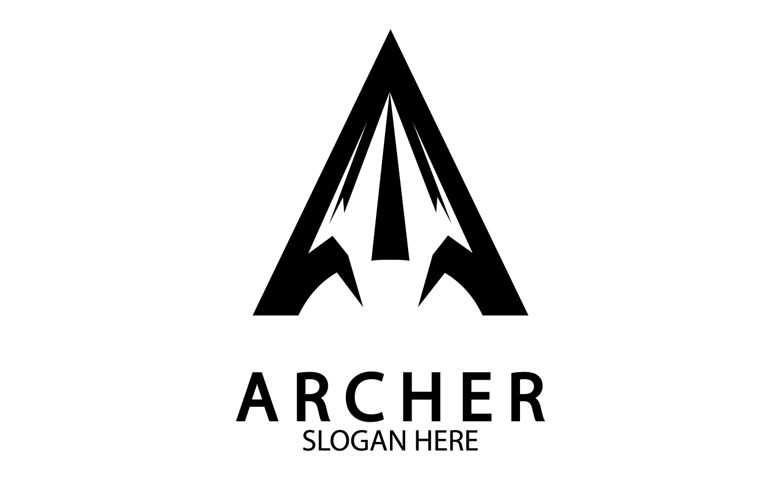 Archer spear iconn template logo v15