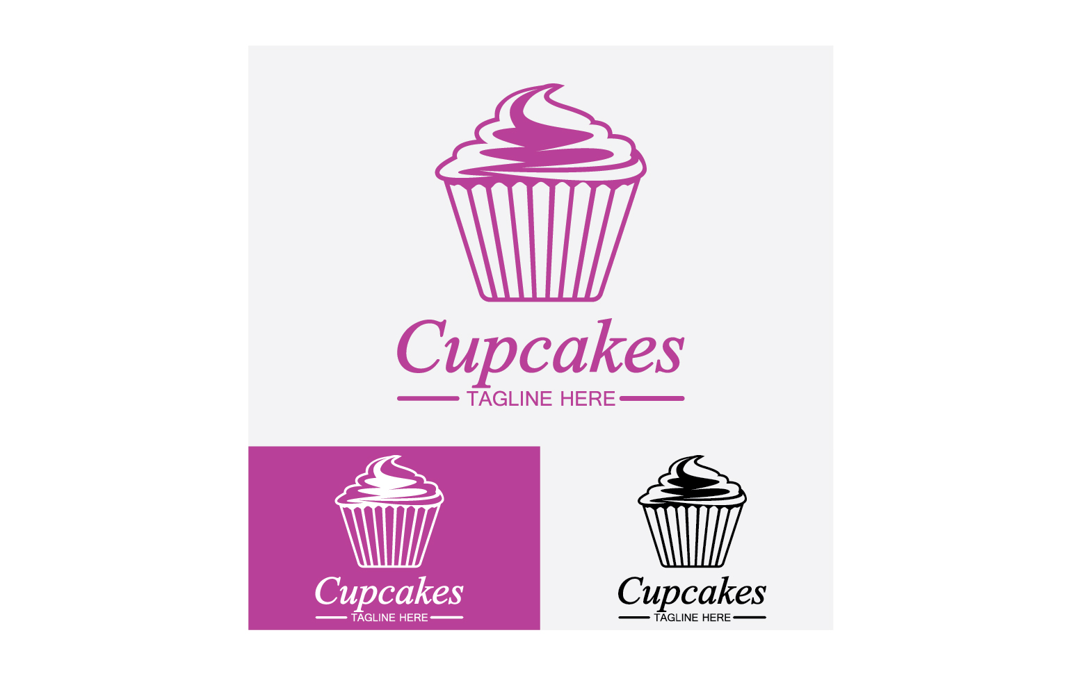 Cupcake food logo icon vector v46
