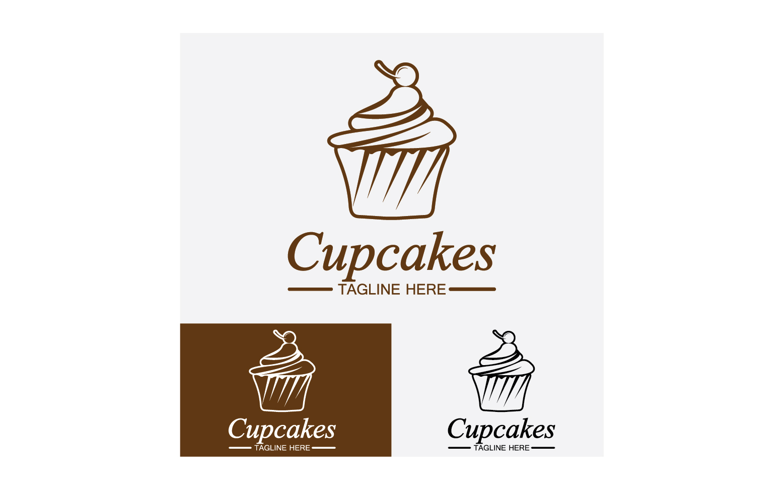 Cupcake food logo icon vector v48