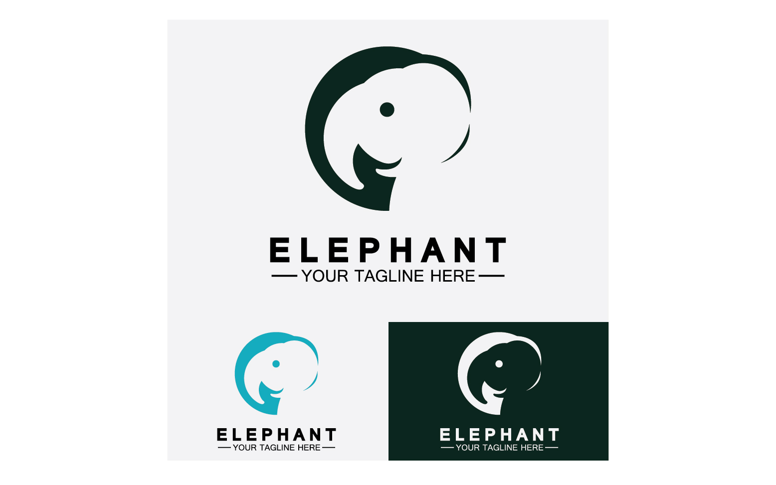 Elephant animals logo vector v7