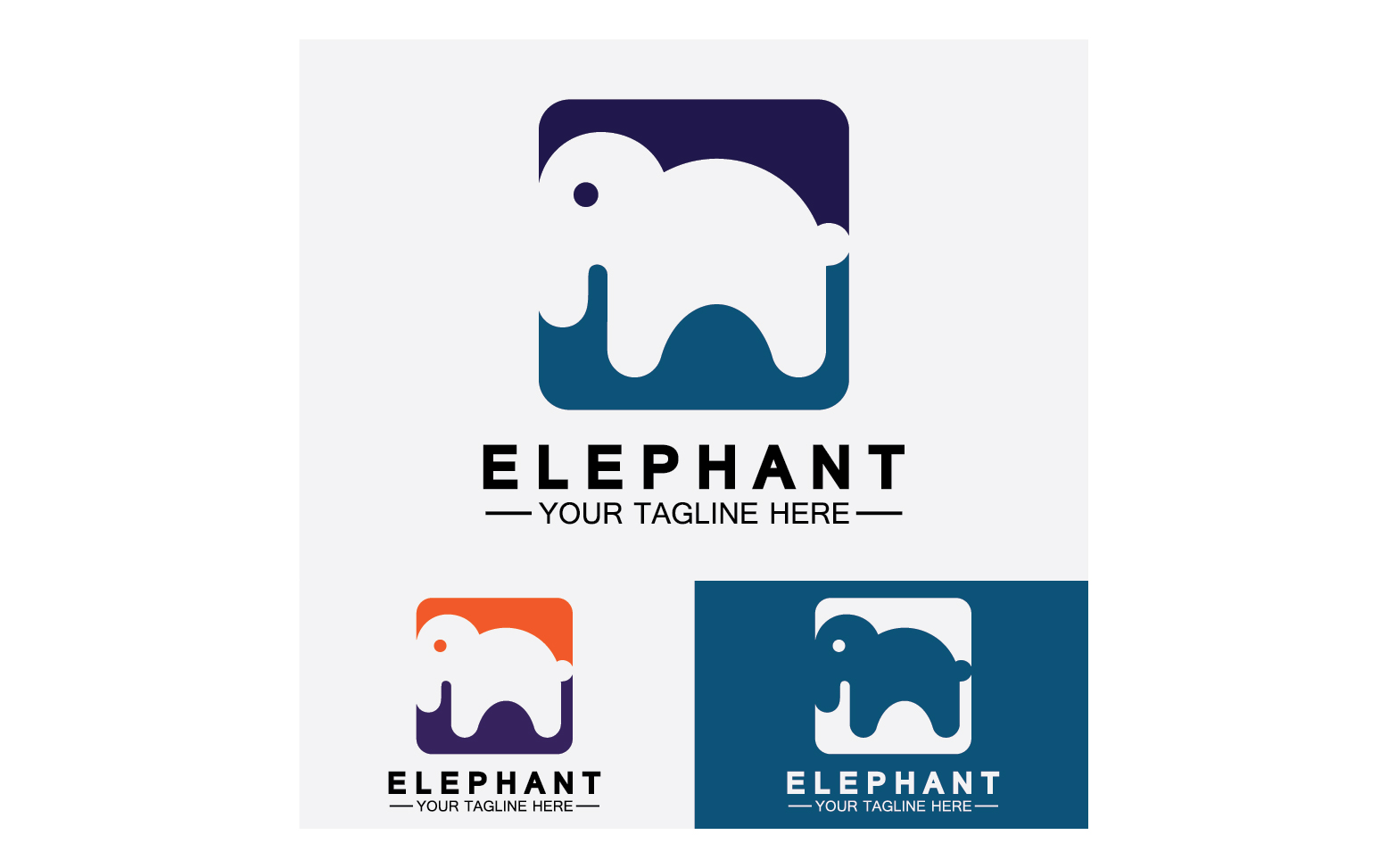 Elephant animals logo vector v12