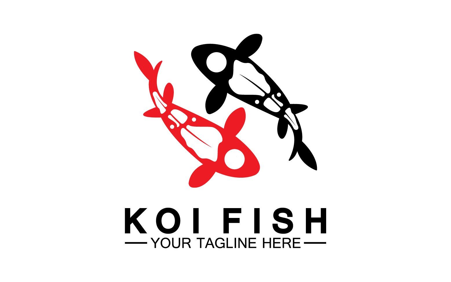 Fish koi black and red icon logo vector v19