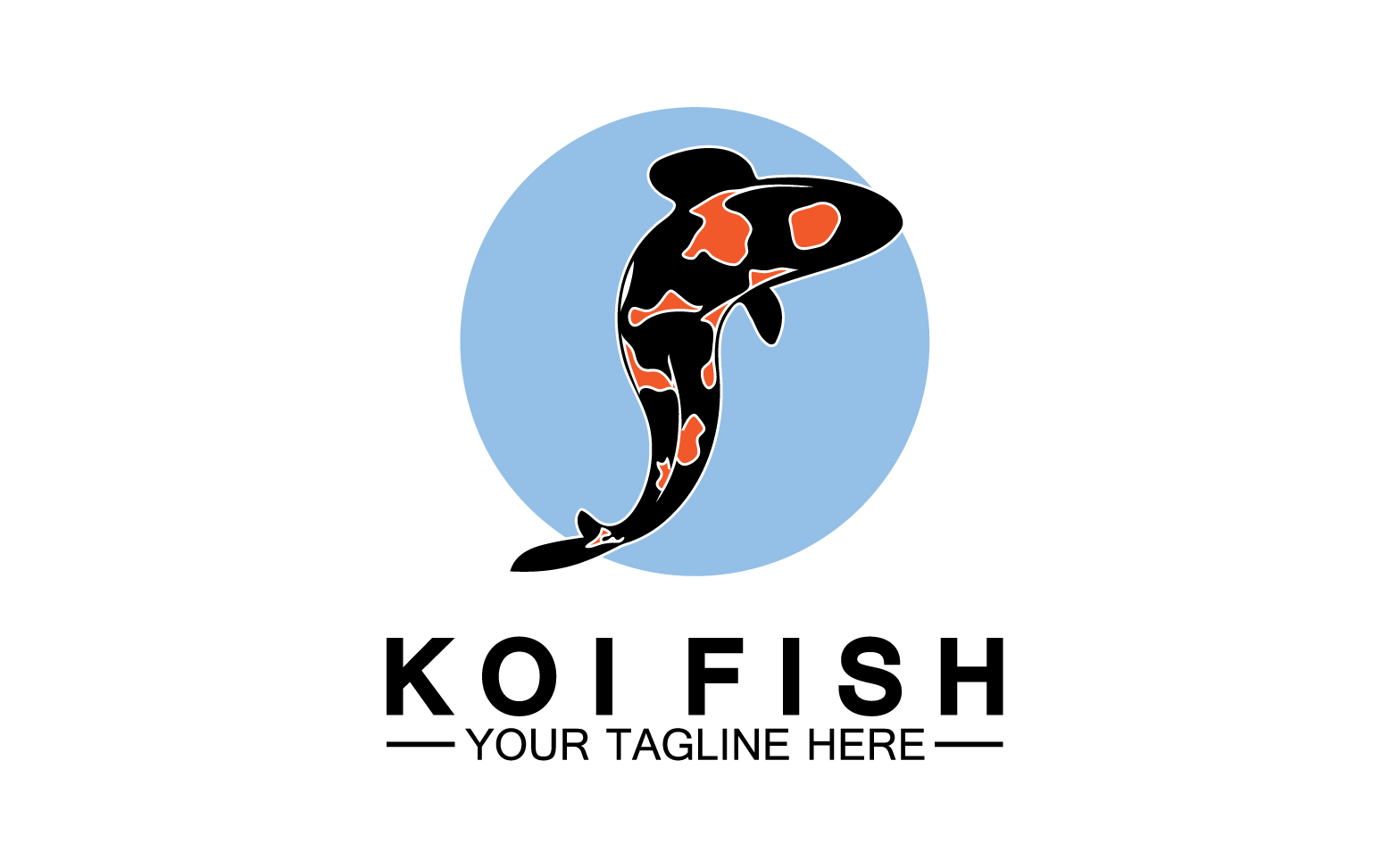 Fish koi black and red icon logo vector v26