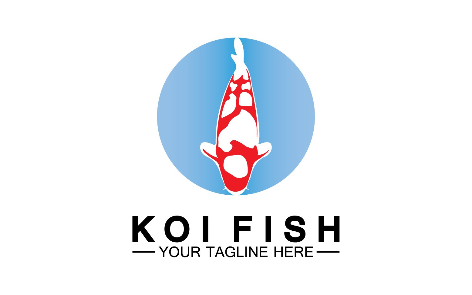 Fish koi black and red icon logo vector v28