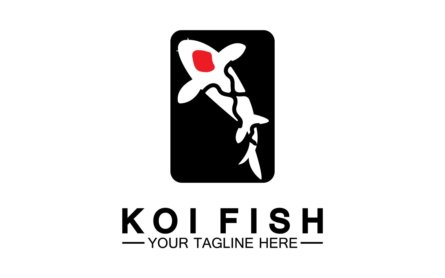 Fish koi black and red icon logo vector v35