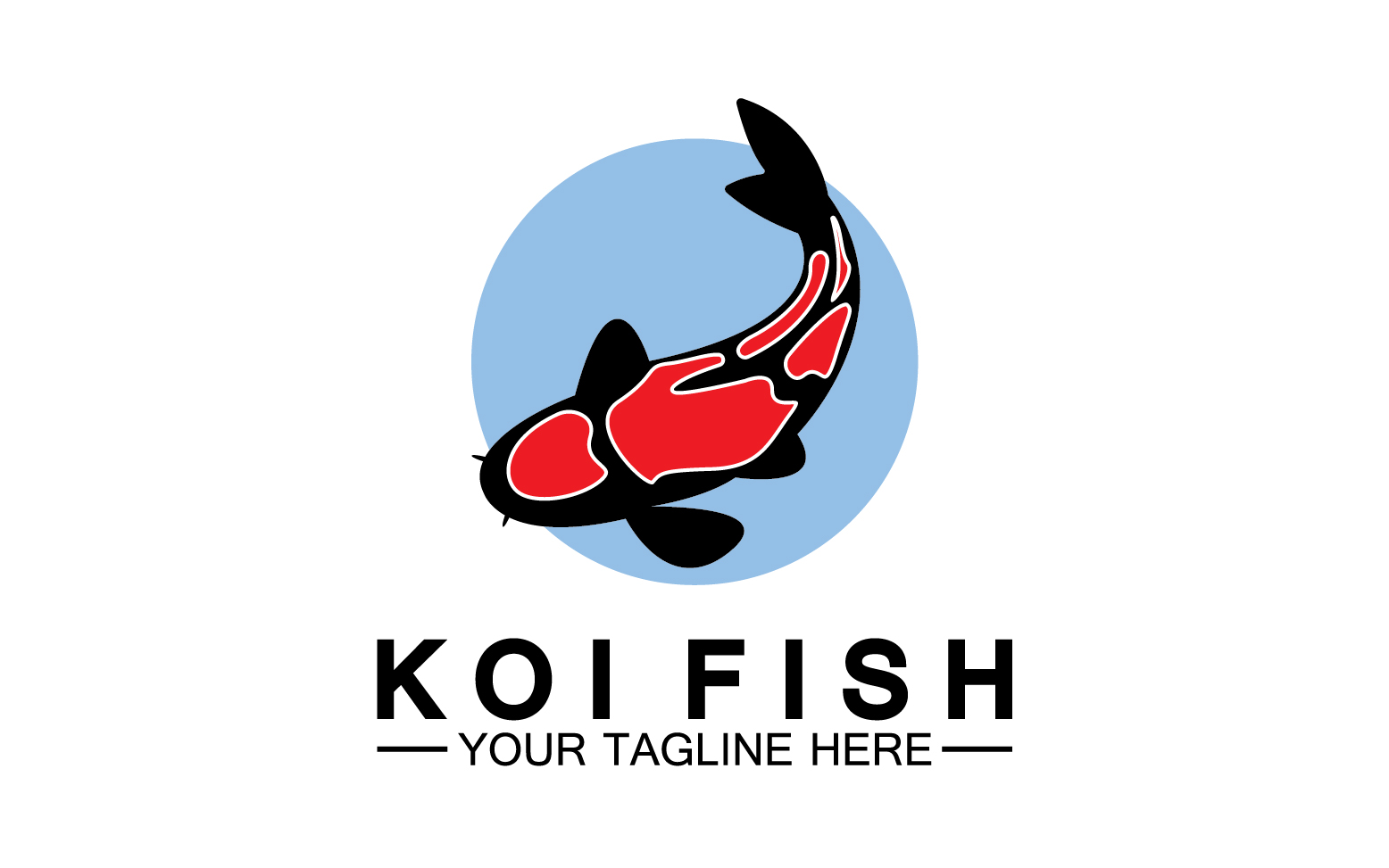 Fish koi black and red icon logo vector v41