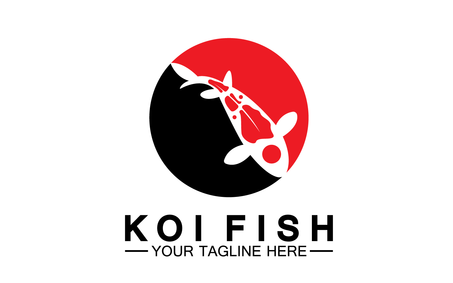 Fish koi black and red icon logo vector v48