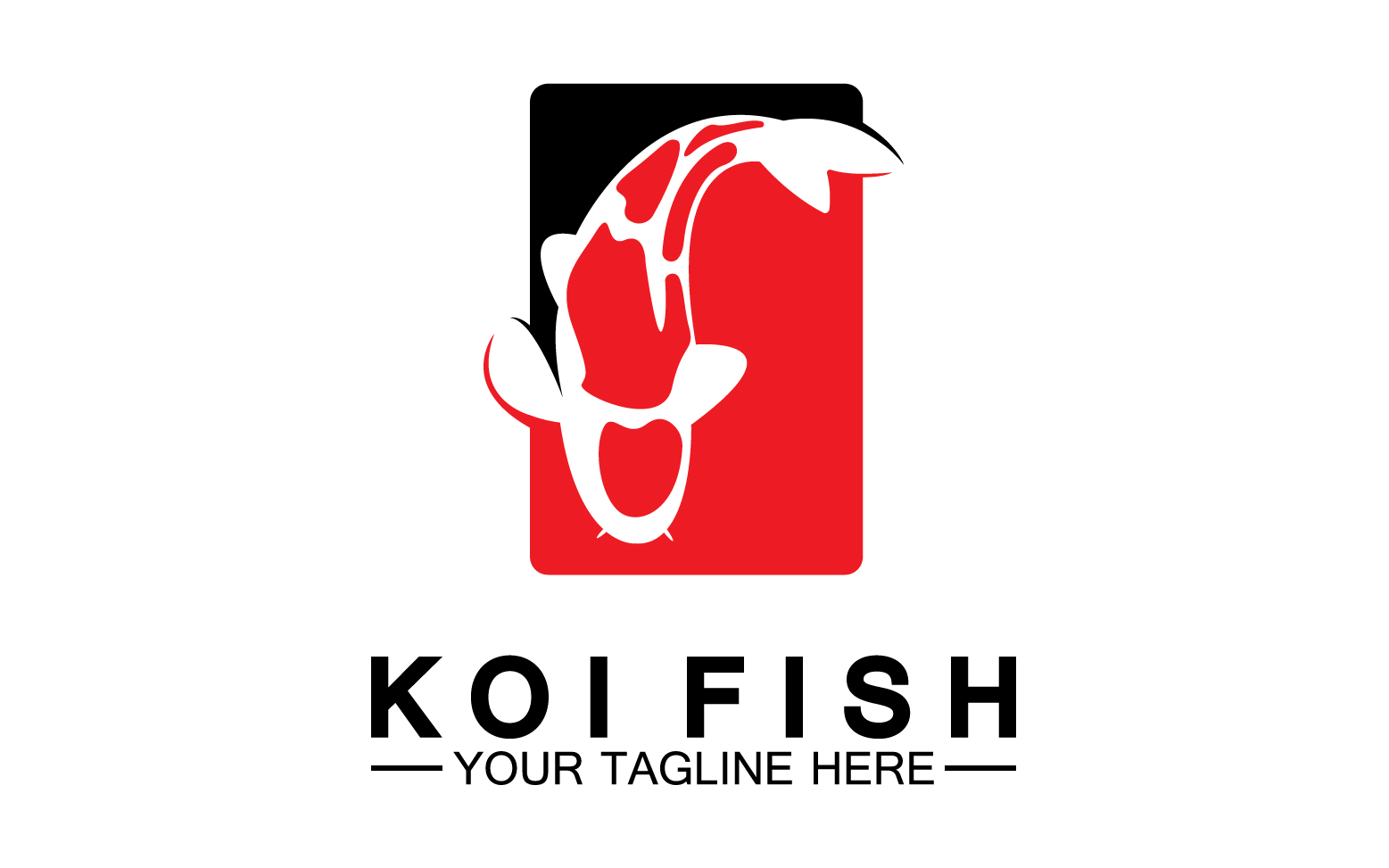 Fish koi black and red icon logo vector v40