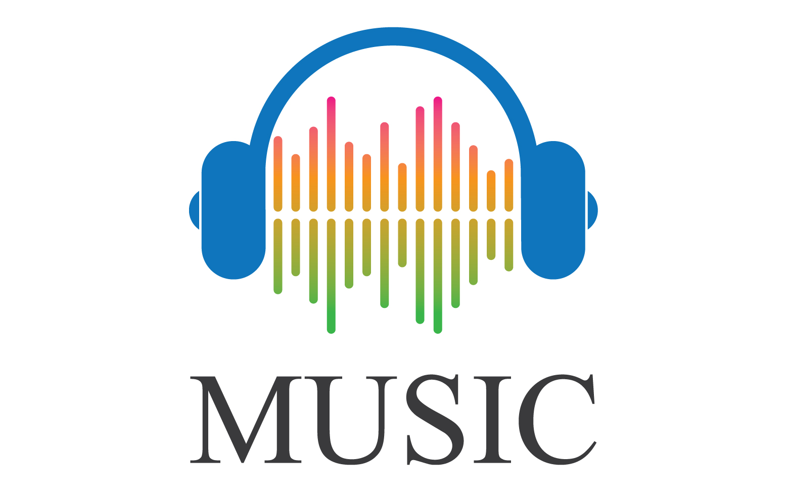 Music note play icon logo v18