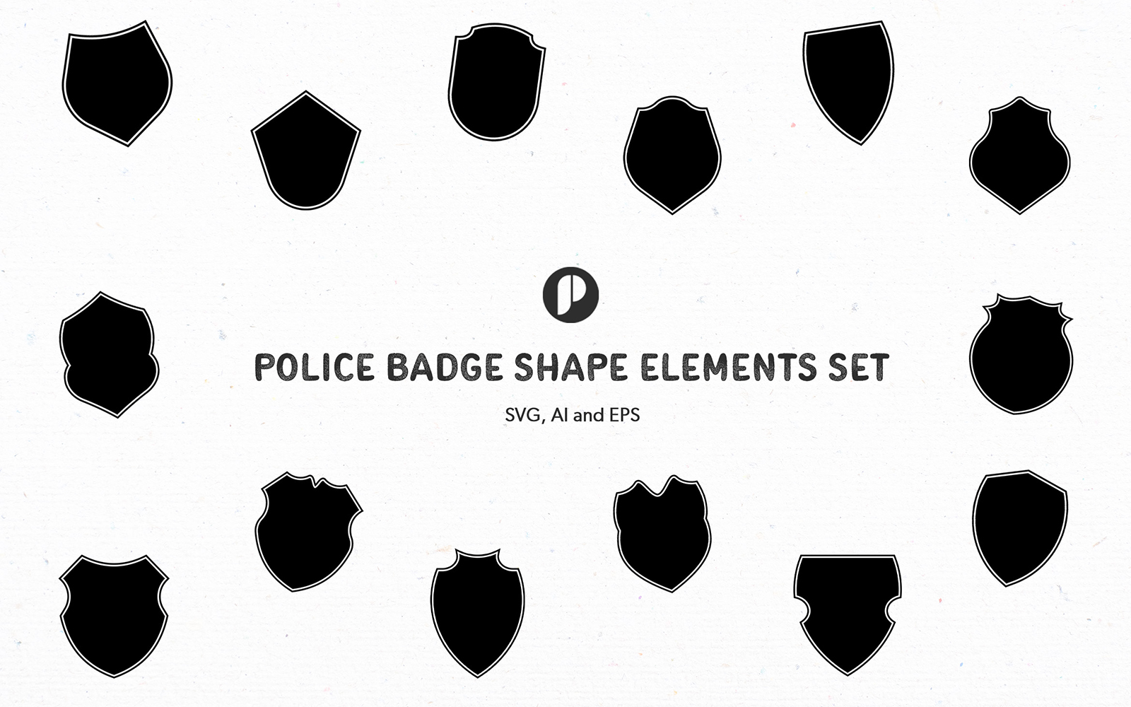 Police Badge Shape Elements Set