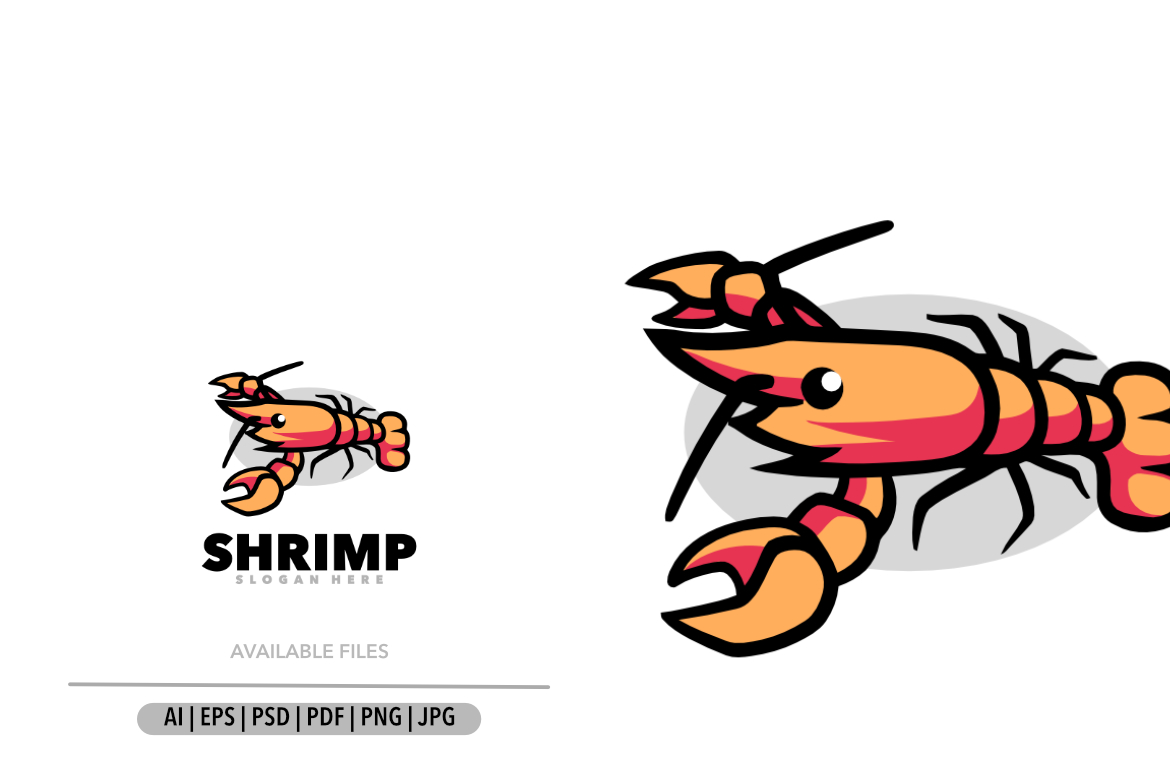 Shrimp funny mascot logo design