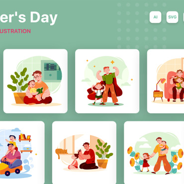 Fatherhood Parenting Illustrations Templates 356620