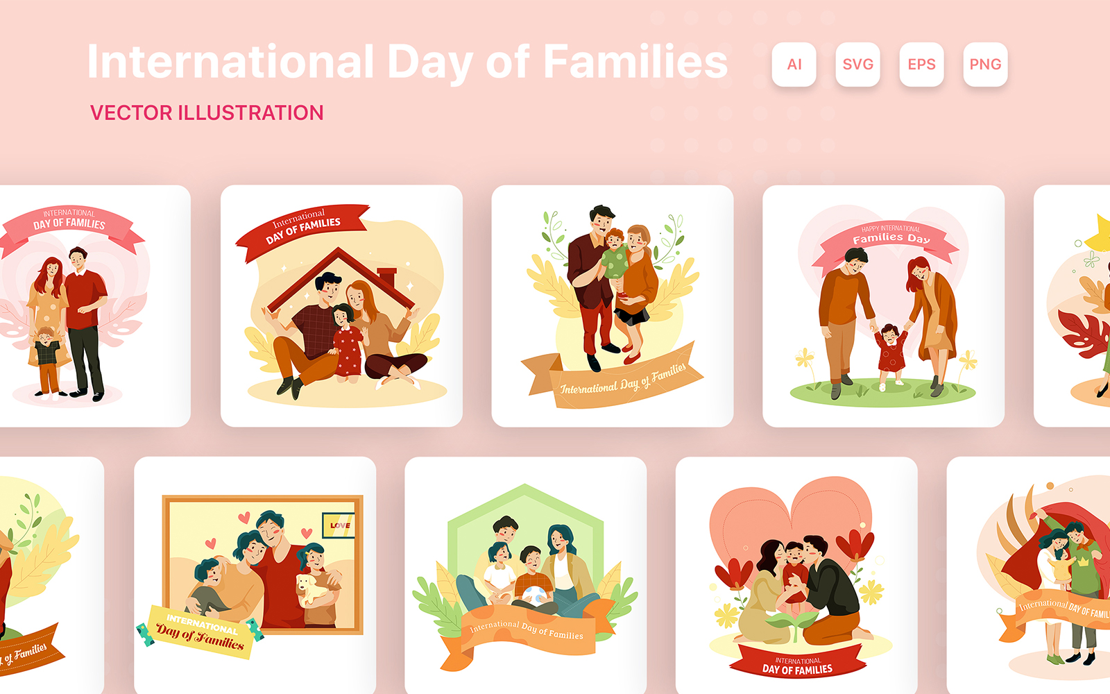 M266_ International Day of Families Illustration Pack