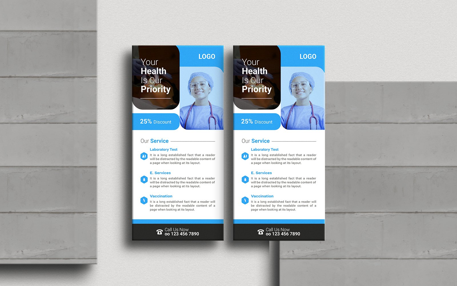 Modern Medical Rack Card Design Template