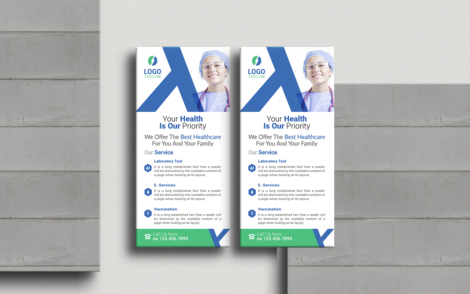 Clean Medical Rack Card Design Template