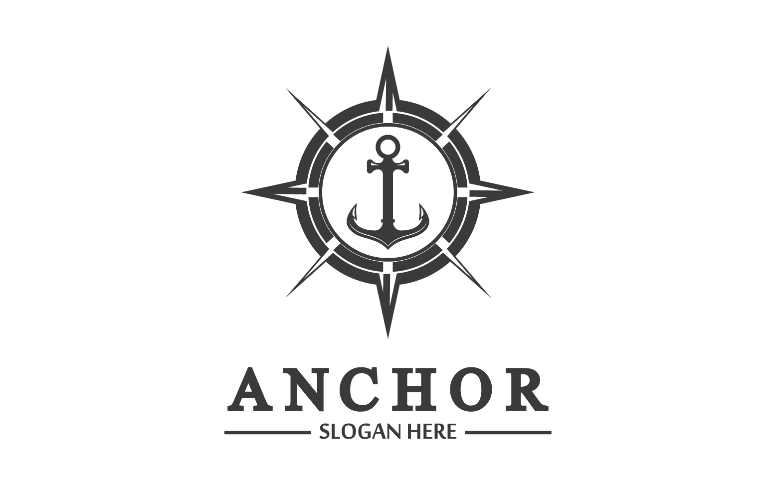 Anchor icon logo template vector v4