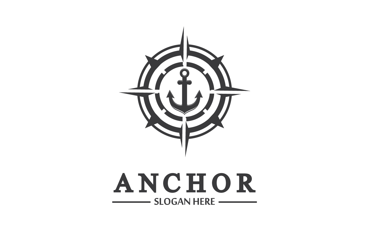 Anchor icon logo template vector v9