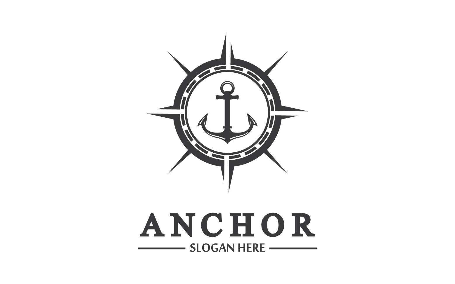 Anchor icon logo template vector v10