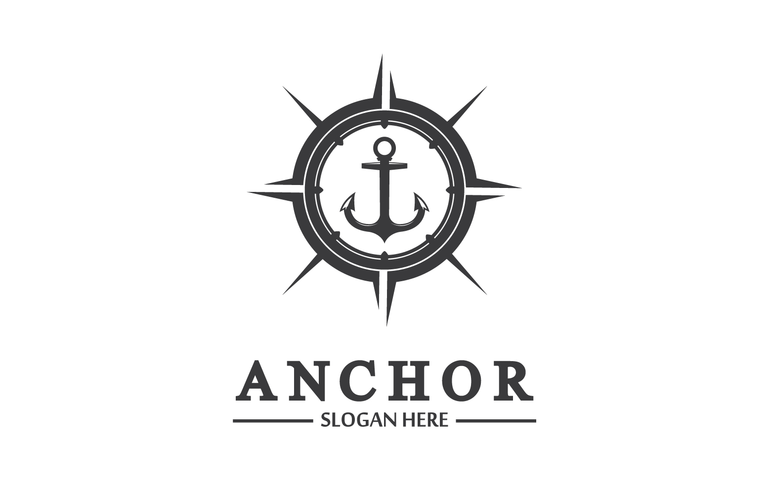 Anchor icon logo template vector v15