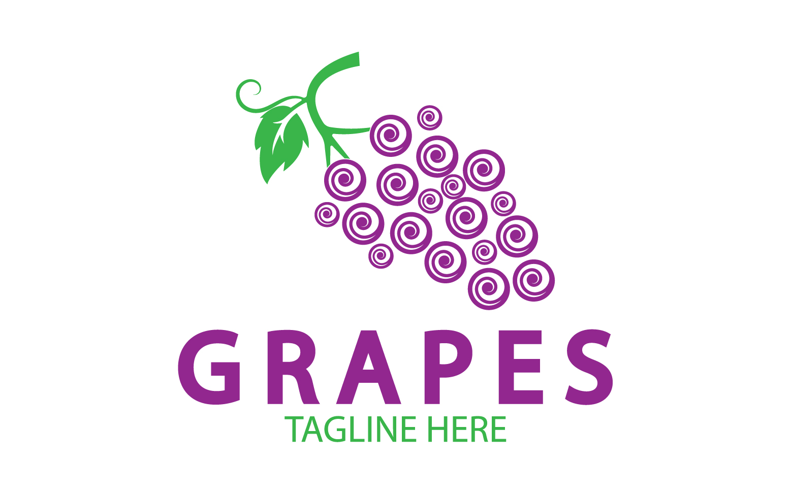 Grape fruits fresh icon logo v8