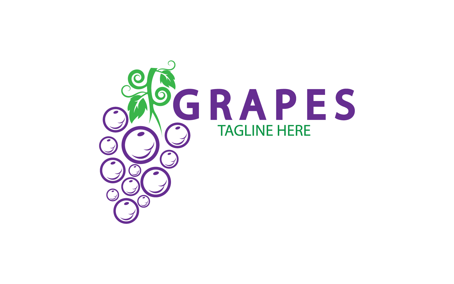 Grape fruits fresh icon logo v36