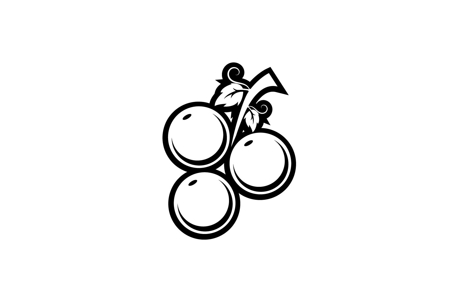 Grape fruits fresh icon logo v119