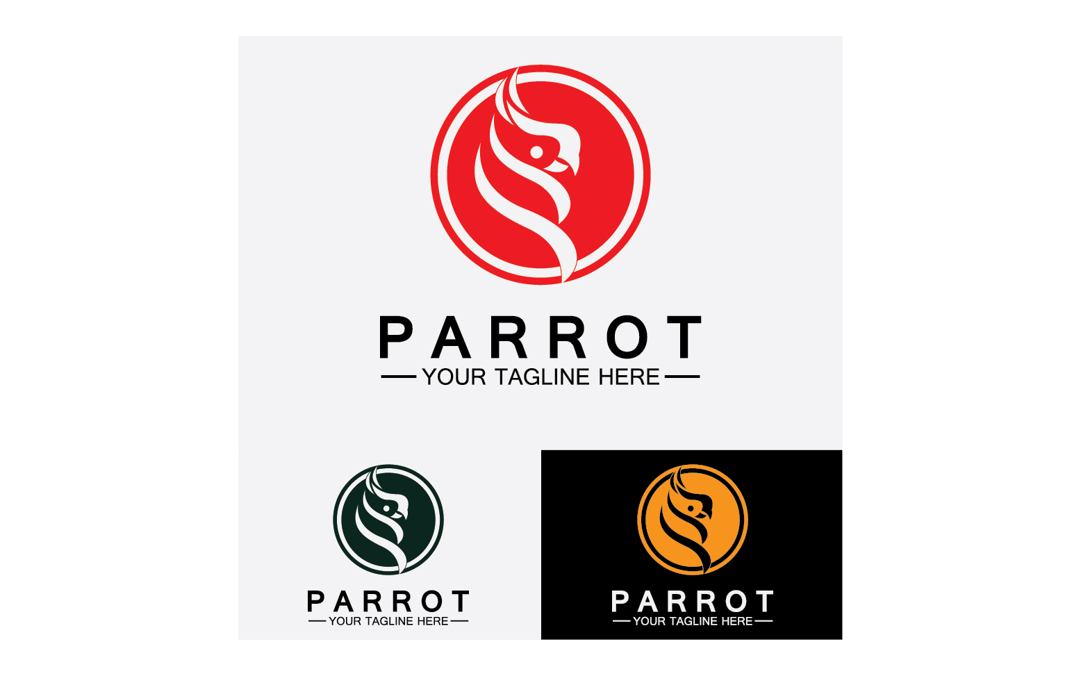 Bird Parrot head logo vector v47