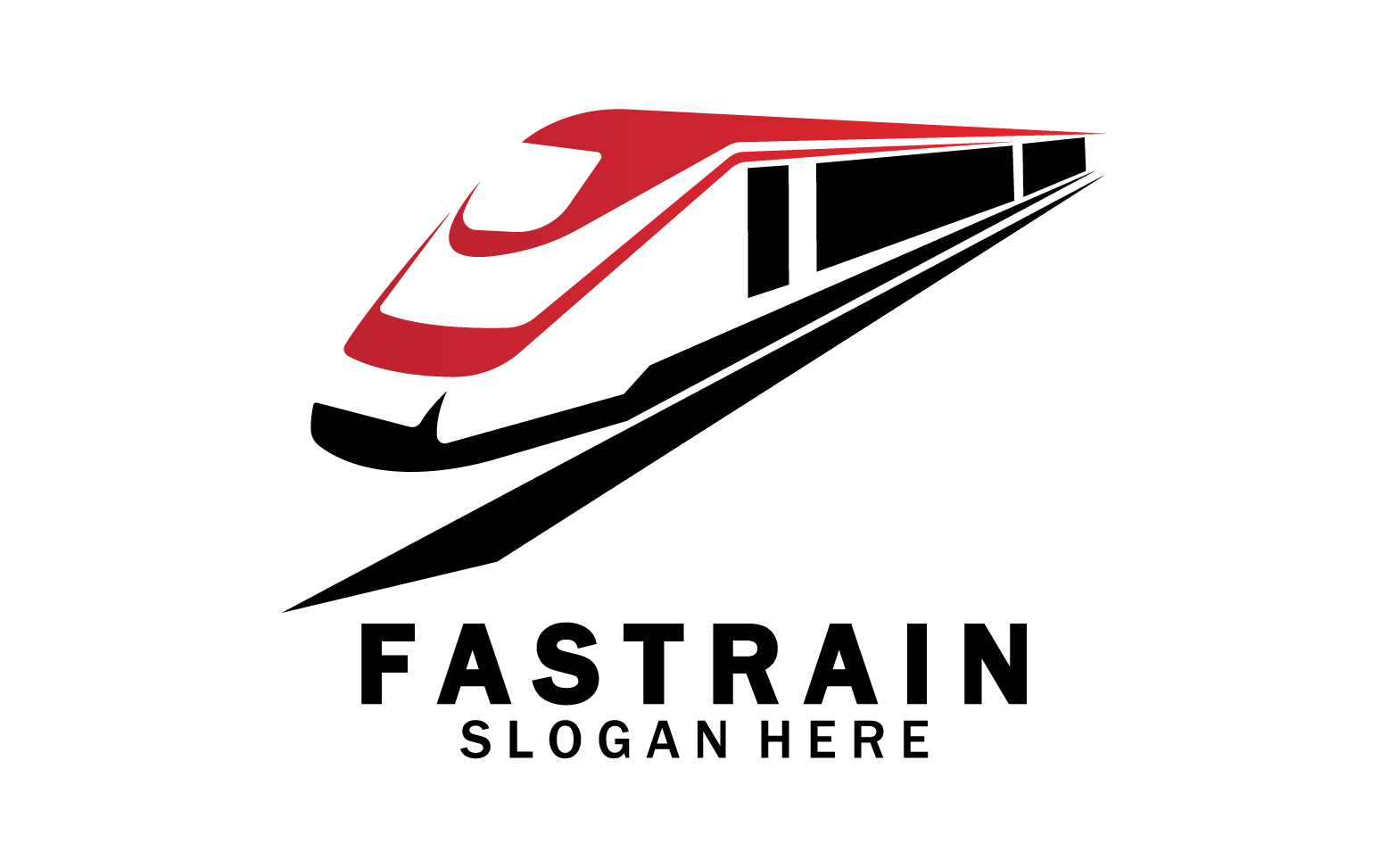 Faster train transportation icon logo v1