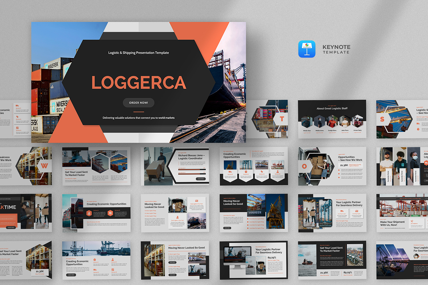 Loggerca - Logistics & Delivery Keynote Template