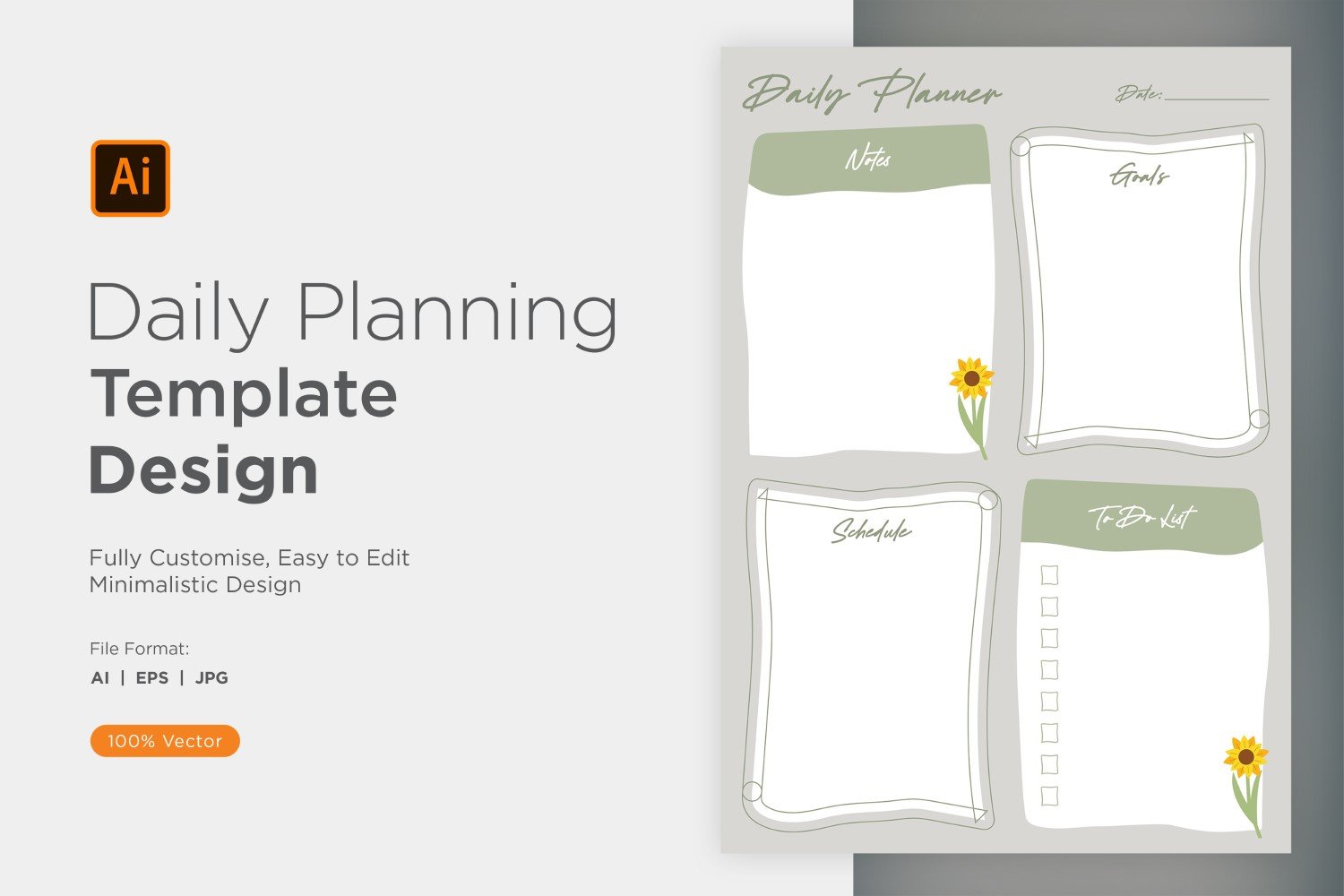 Daily Planner Sheet Design 03