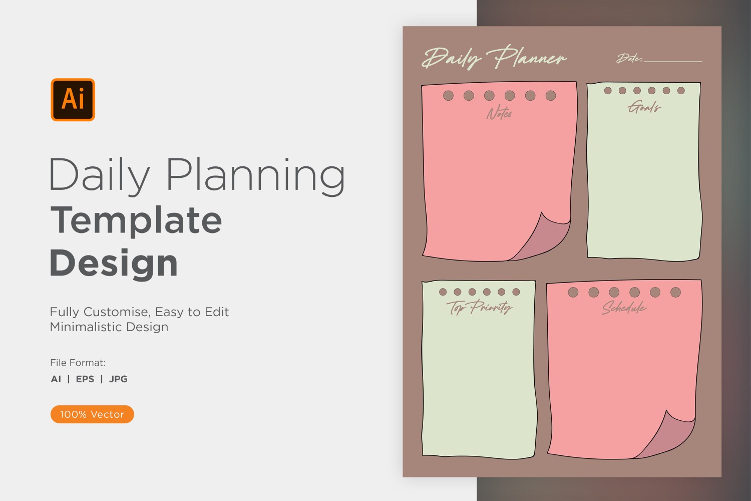 Daily Planner Sheet Design 04